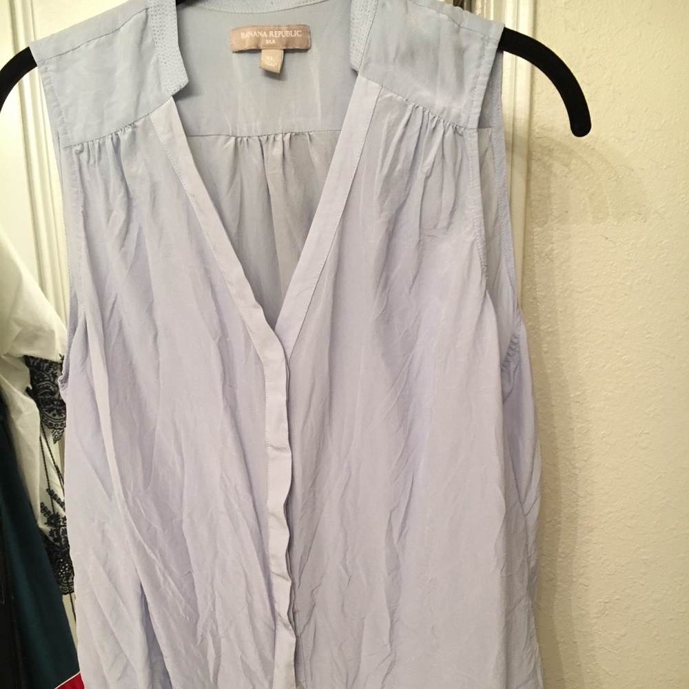 Banana republic light blue silk blouse
